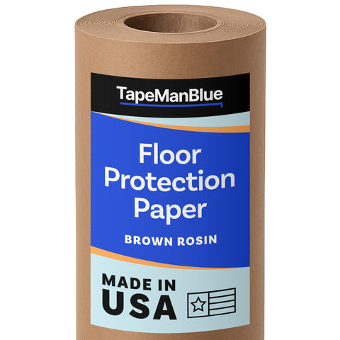 TapeManBlue floor protection paper roll in 36in by 166ft offers broad surface coverage for renovations