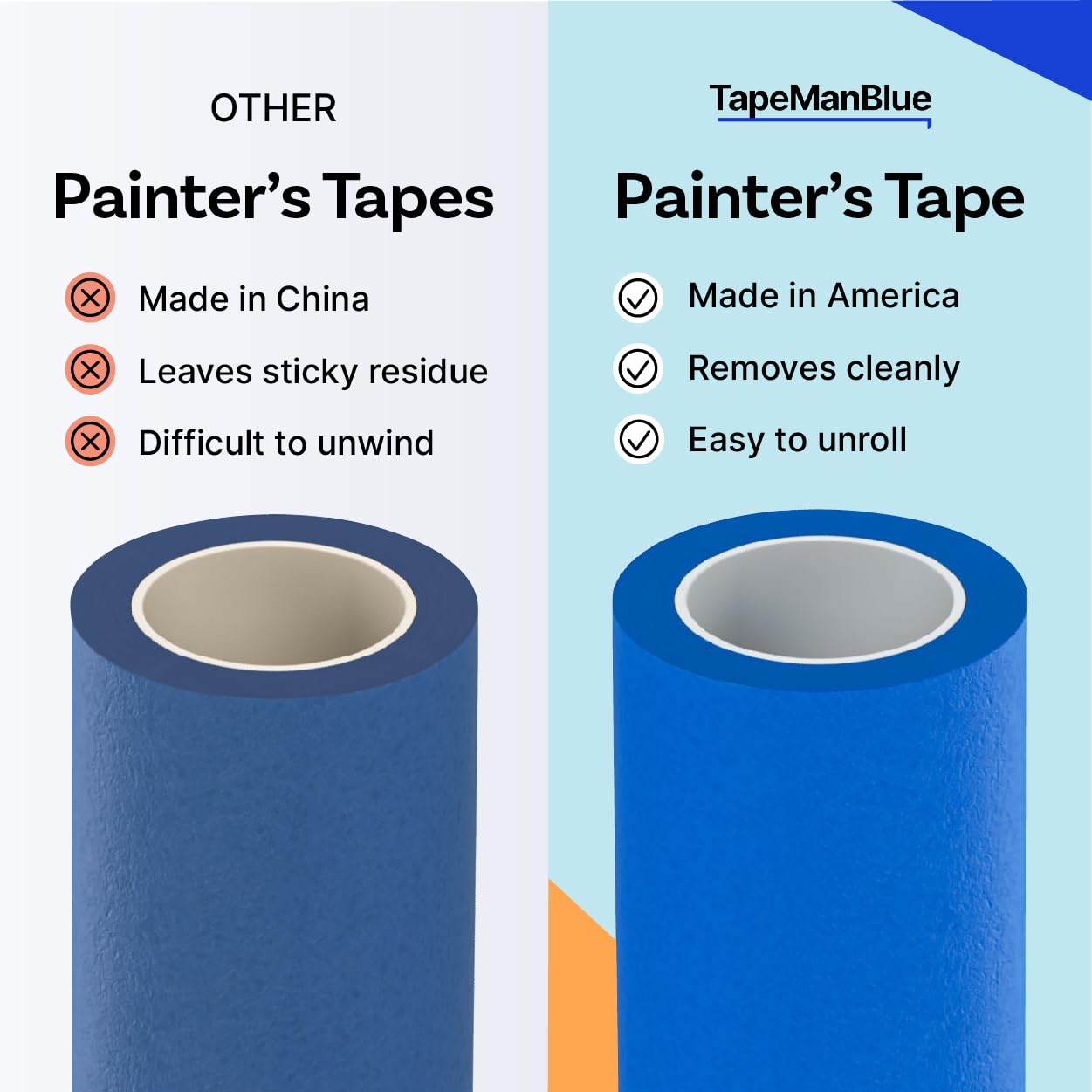 TapeManBlue tape on curved surfaces demonstrates strong adhesion