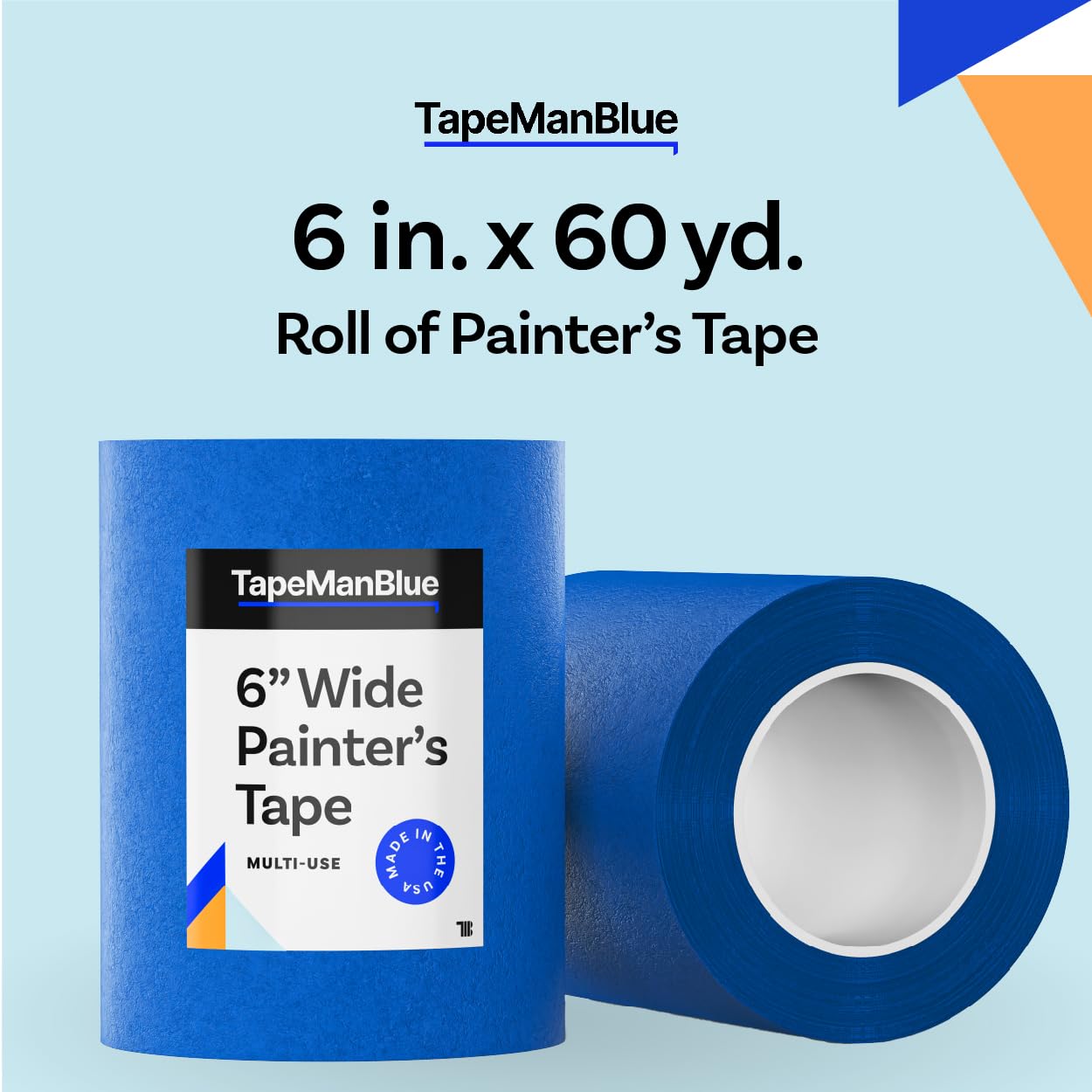 TapeManBlue wide tape clean removal with no residue.