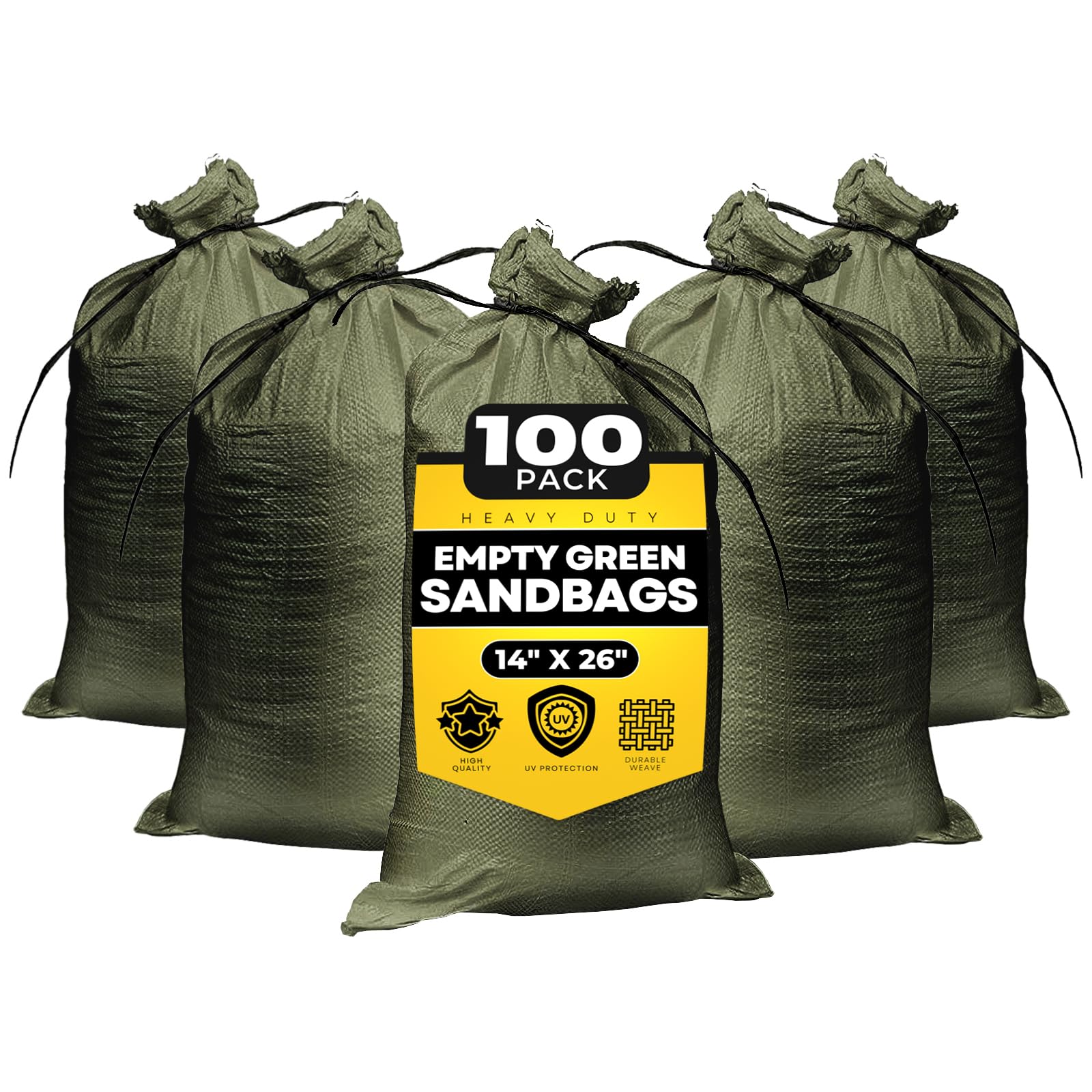 Tapix empty sandbags military green bundle 100 for flood protection and quick setup