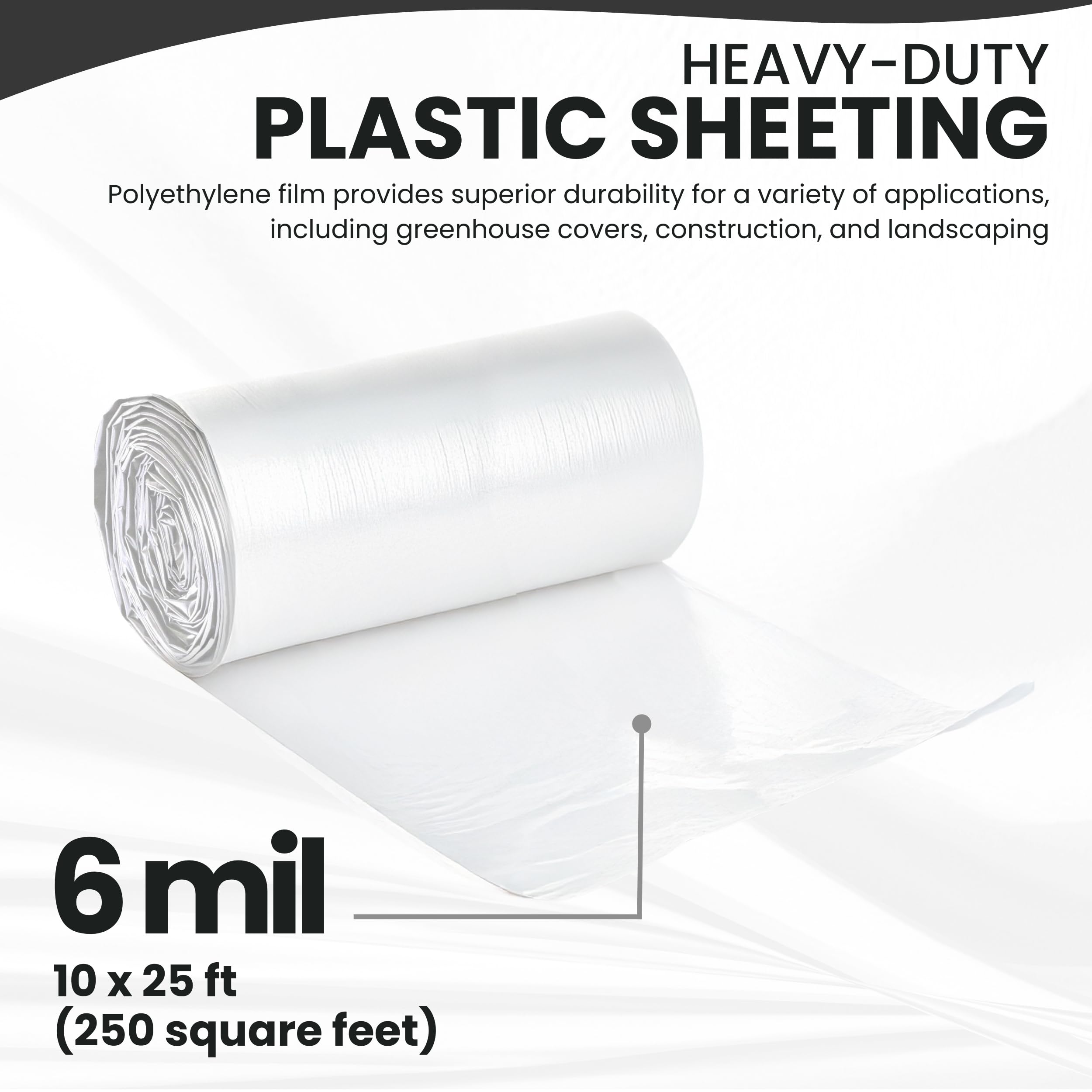Tapix plastic sheeting acts as a moisture barrier for plant covers.
