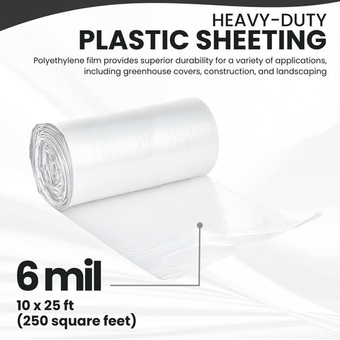 Tapix plastic sheeting acts as a moisture barrier for plant covers.