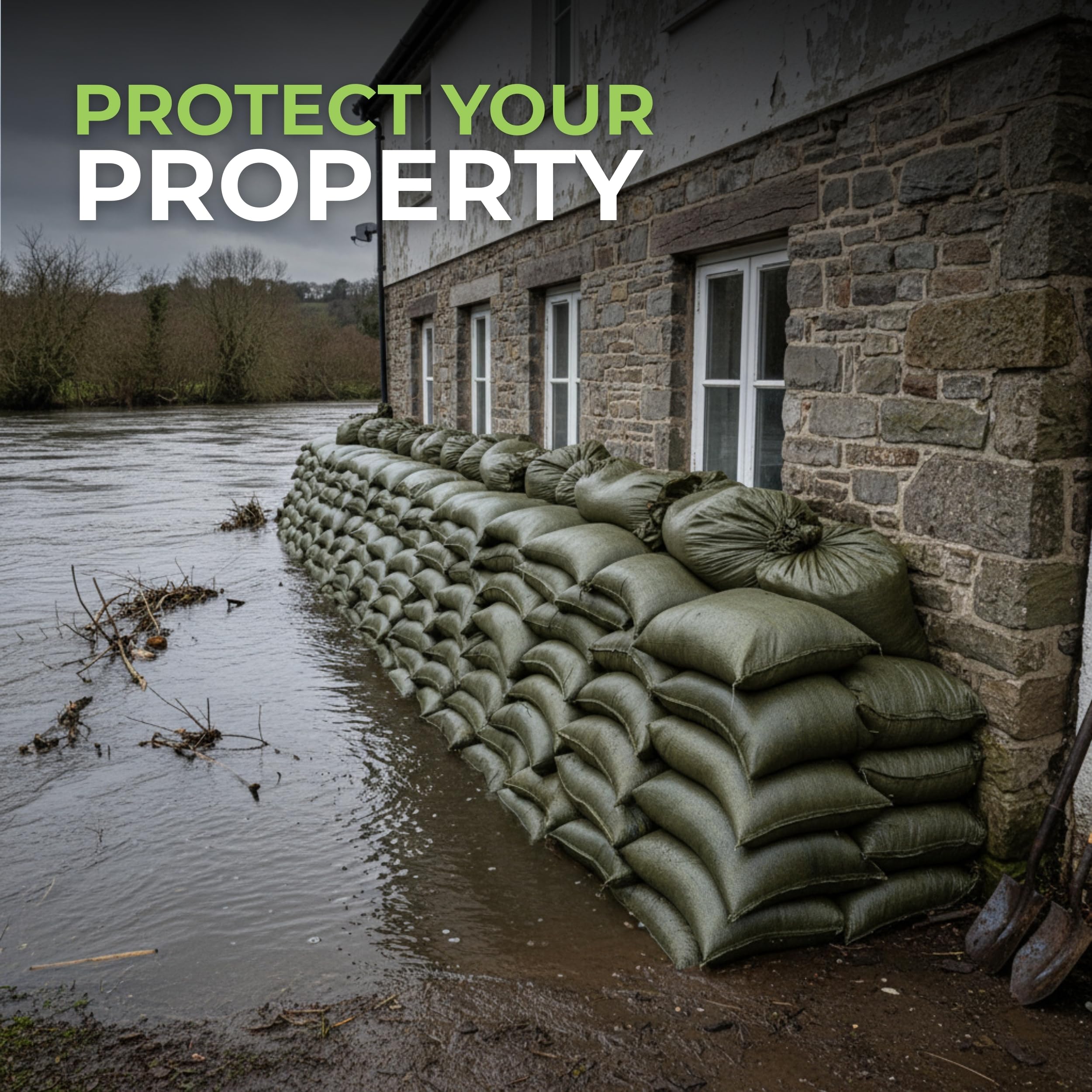 Tapix sandbags military green polypropylene material durable and reusable