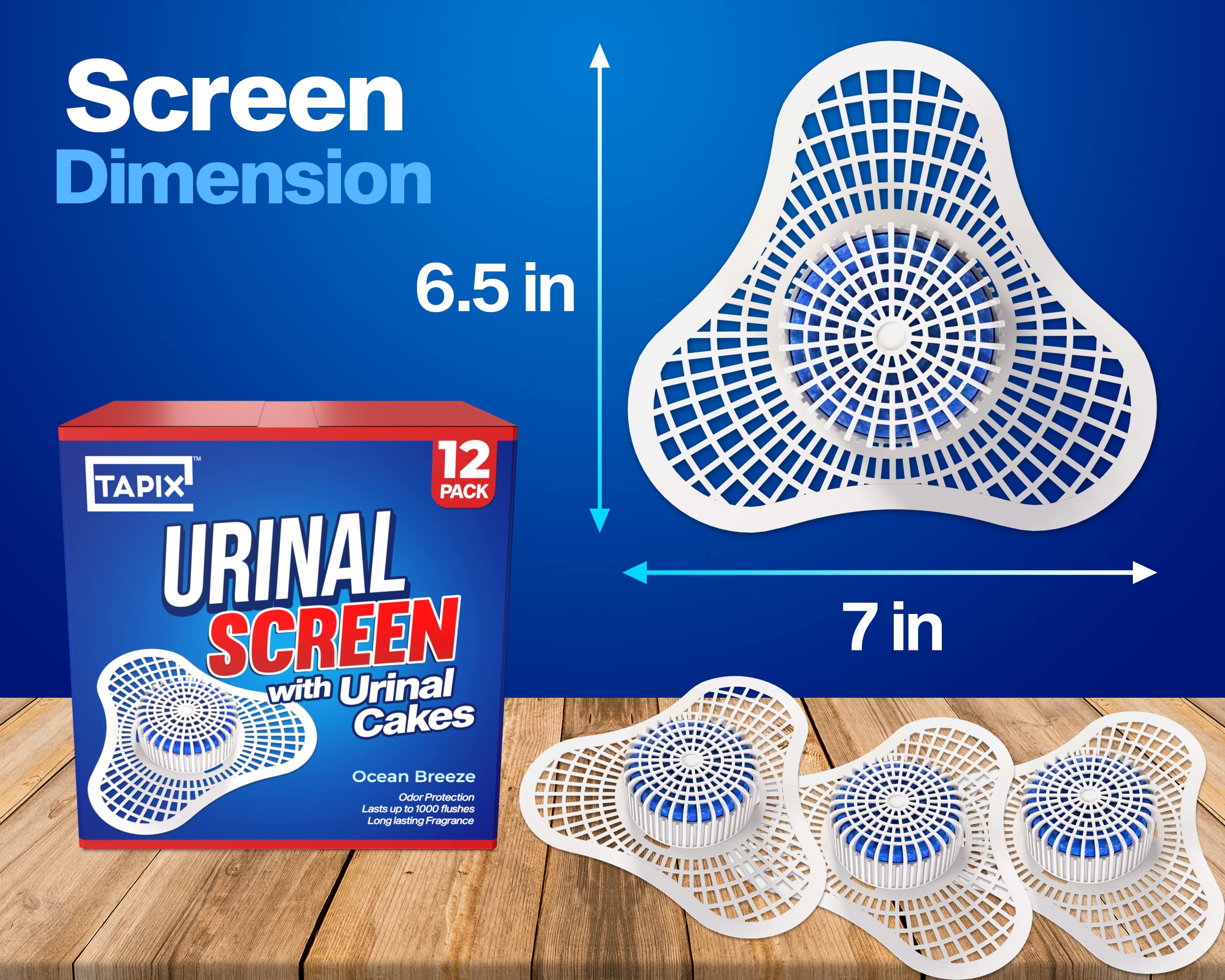 Tapix Urinal Screen Anti-Splash Back Design helps prevent splashback.