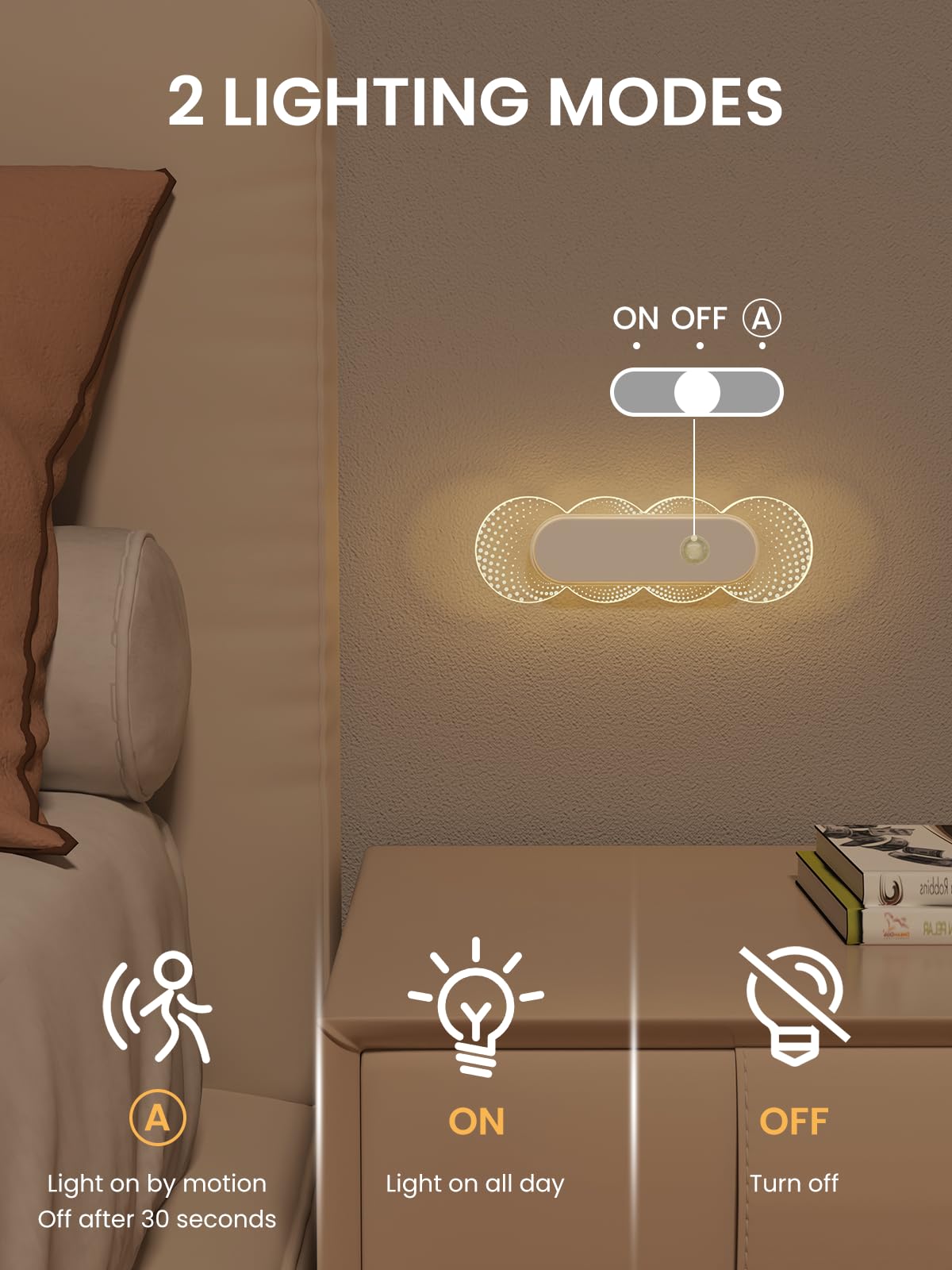 TAPTIM LED night light in bathroom provides soft 3000K glow