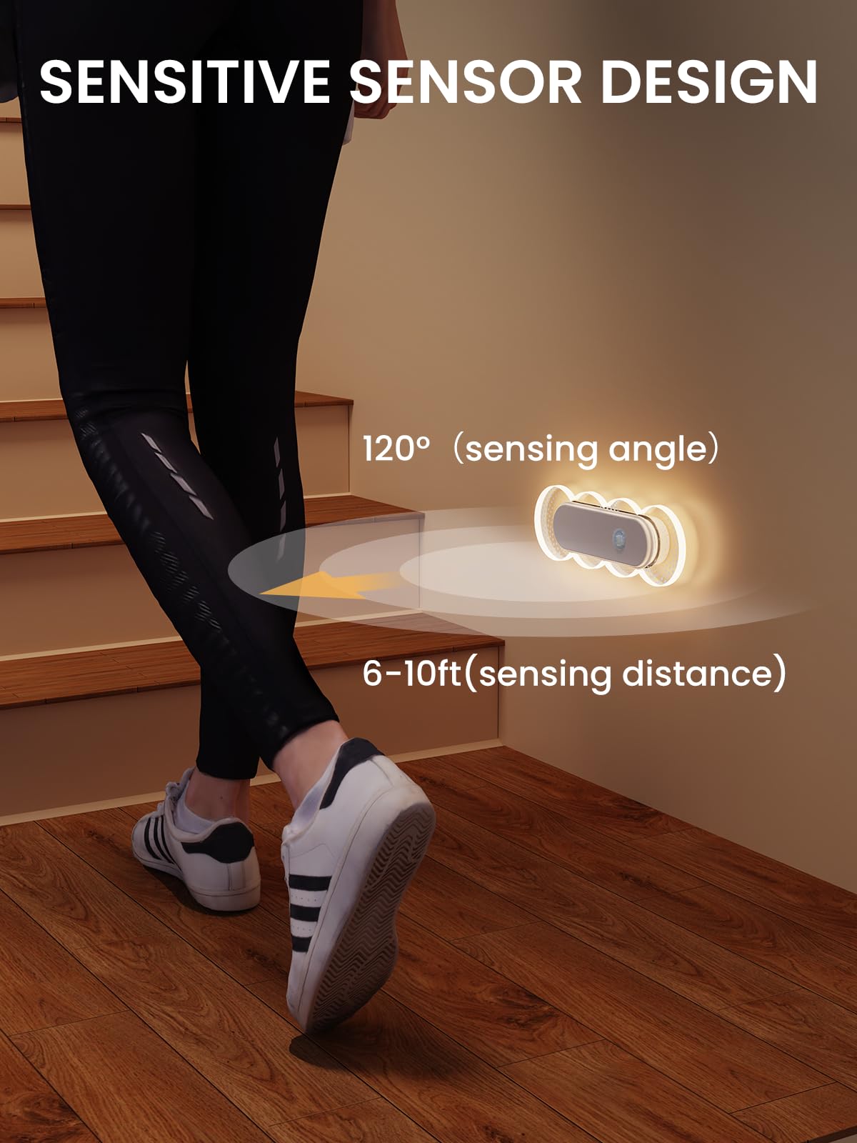 TAPTIM stick-on night light in bedroom offers gentle wake-friendly illumination