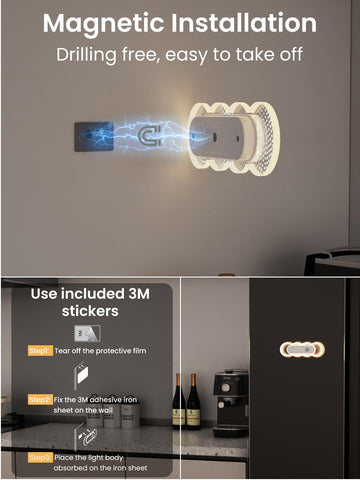 TAPTIM stick-on night light for kitchen tasks with subtle ambiance