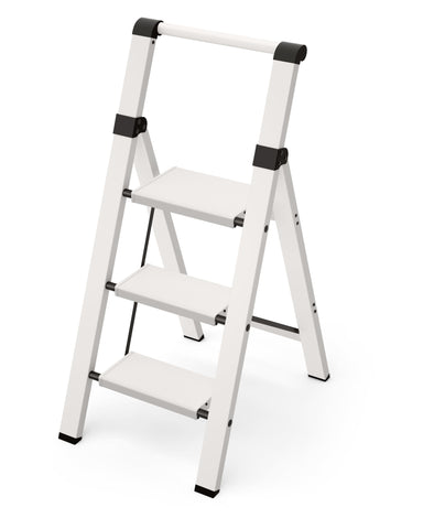 Taranta 3-Step Ladder open frame shows compact size for easy storage.