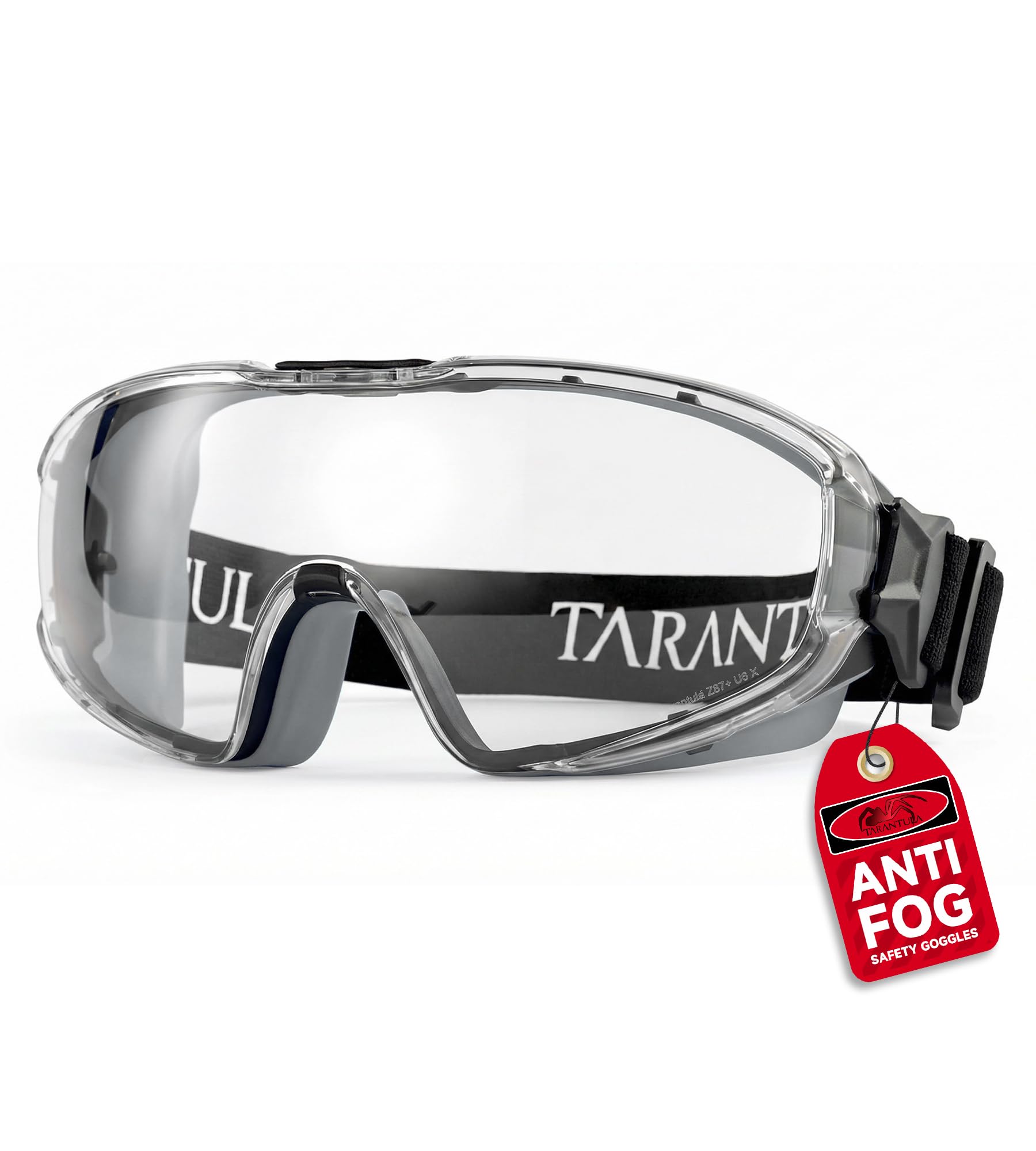 Tarantula ANSI Z87.1+ goggles designed to fit over prescription glasses for comfortable visibility.