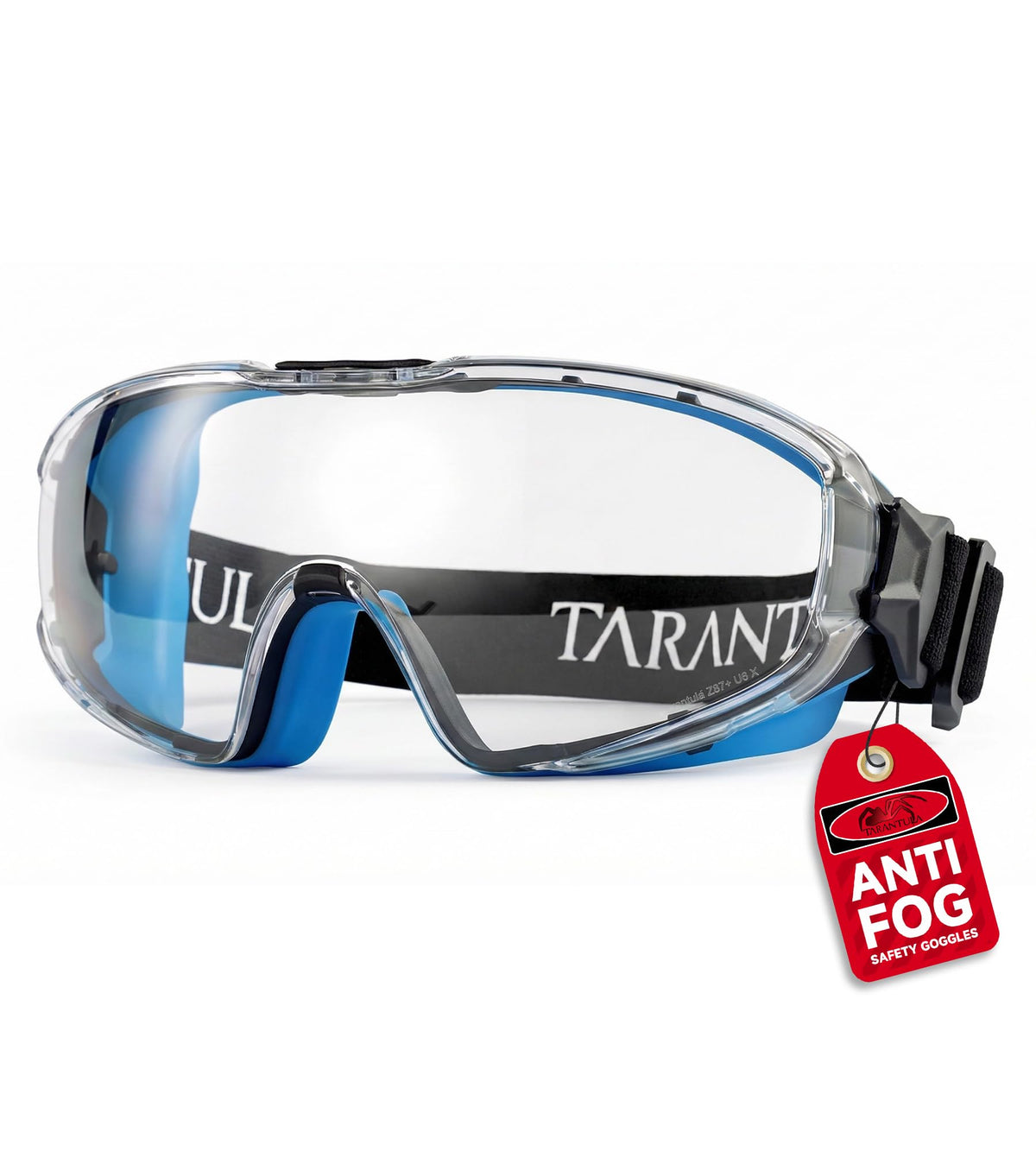 Tarantula ANSI Z87.1+ goggles worn over glasses for comfortable use