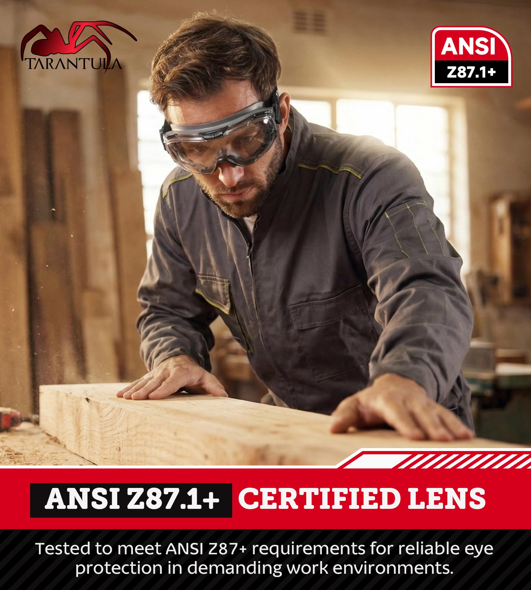 Tarantula UV380 lenses offer enhanced protection while staying comfortable for extended sessions.