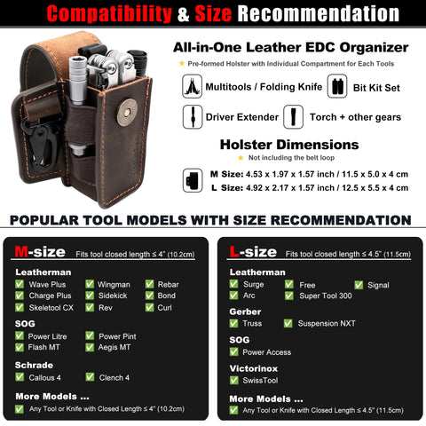 TarbicGear multitool holster compartments organize tools and bits efficiently.
