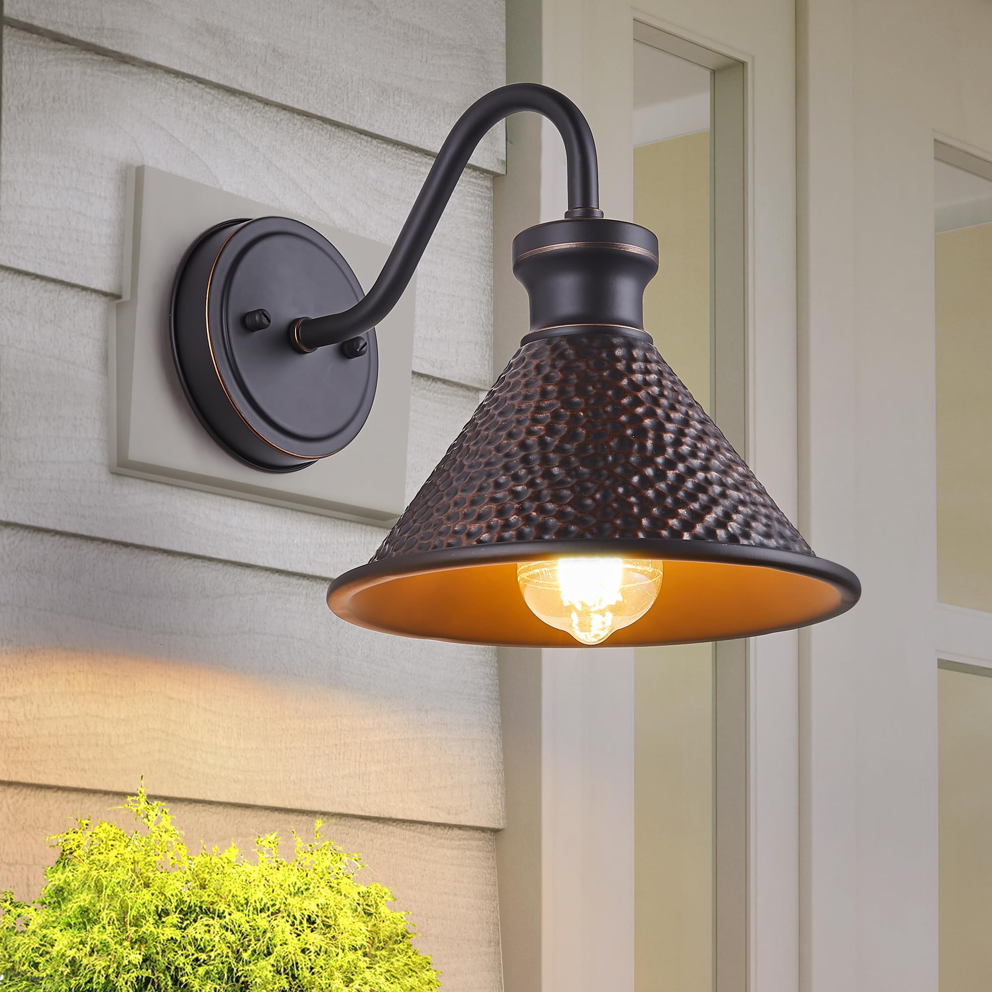 Tarentlight gooseneck outdoor wall sconce backplate for durable porch lighting