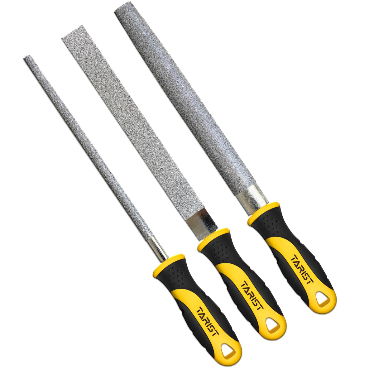 TARIST Diamond File Set flat 8-inch for precise metal sharpening.