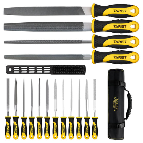 Tarist file set neatly stored in toolkit bag