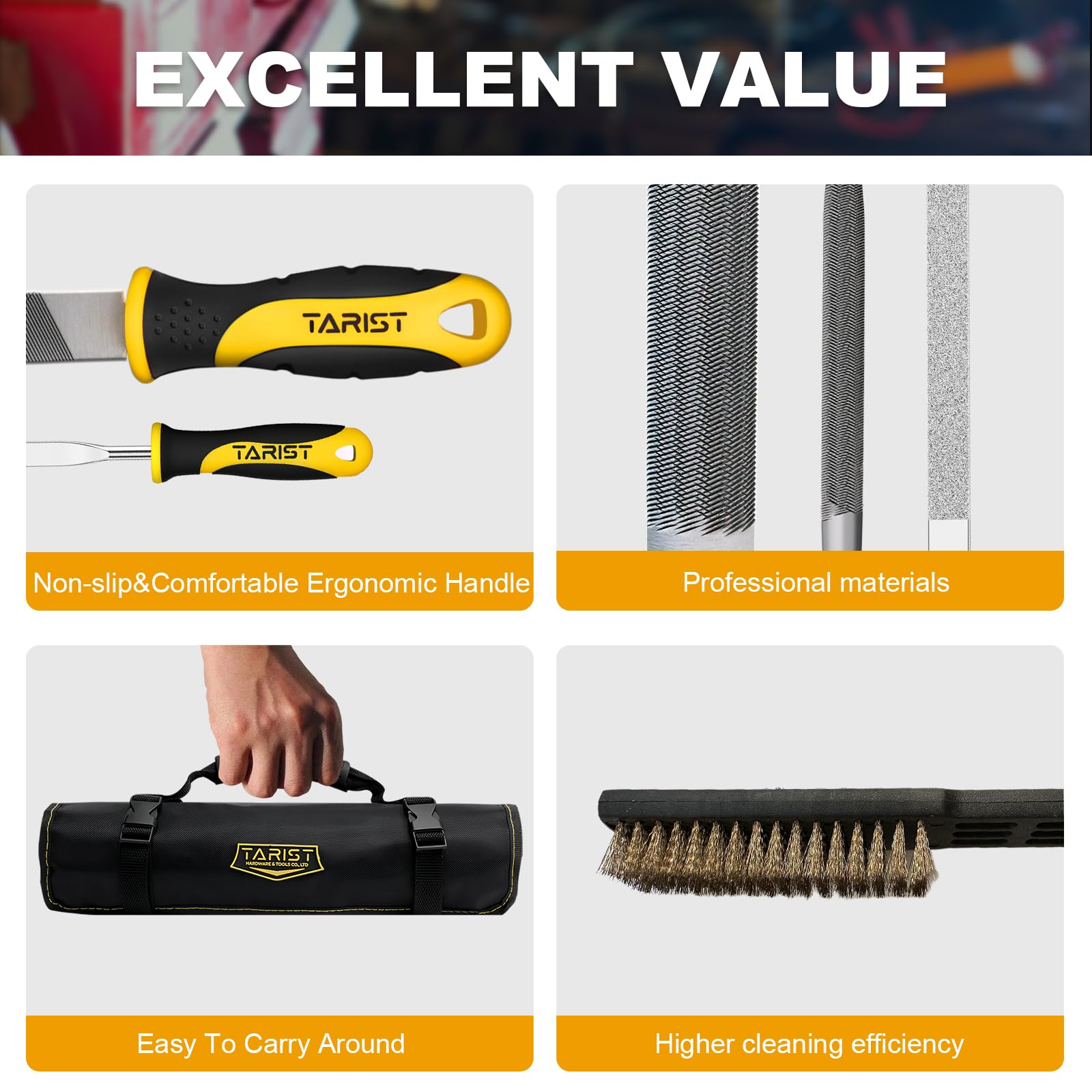 Tarist wire brush detail for deburring and surface prep