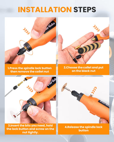 Tarlido cordless rotary tool in hand during delicate woodworking.