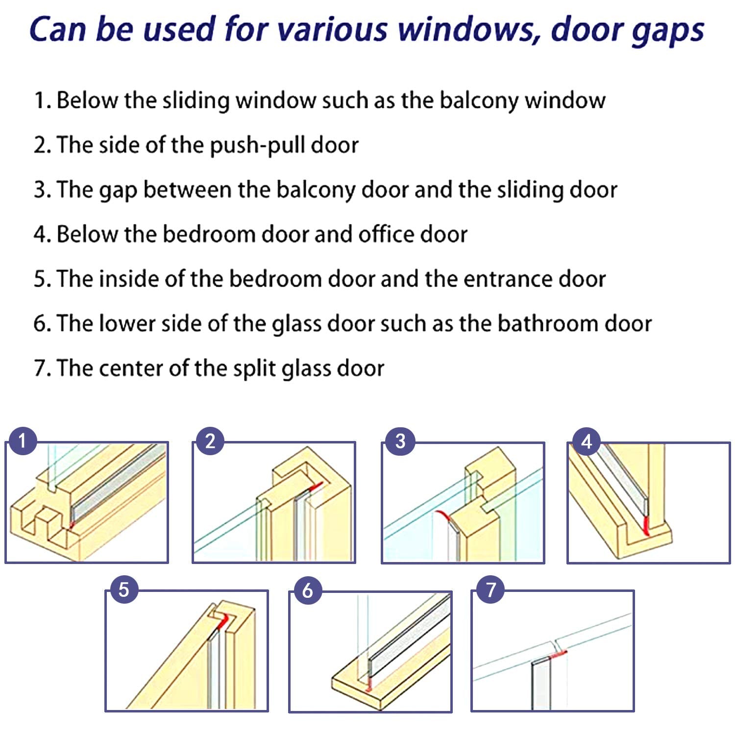 Tarose door seal bottom edge applied to a doorway blocks dust
