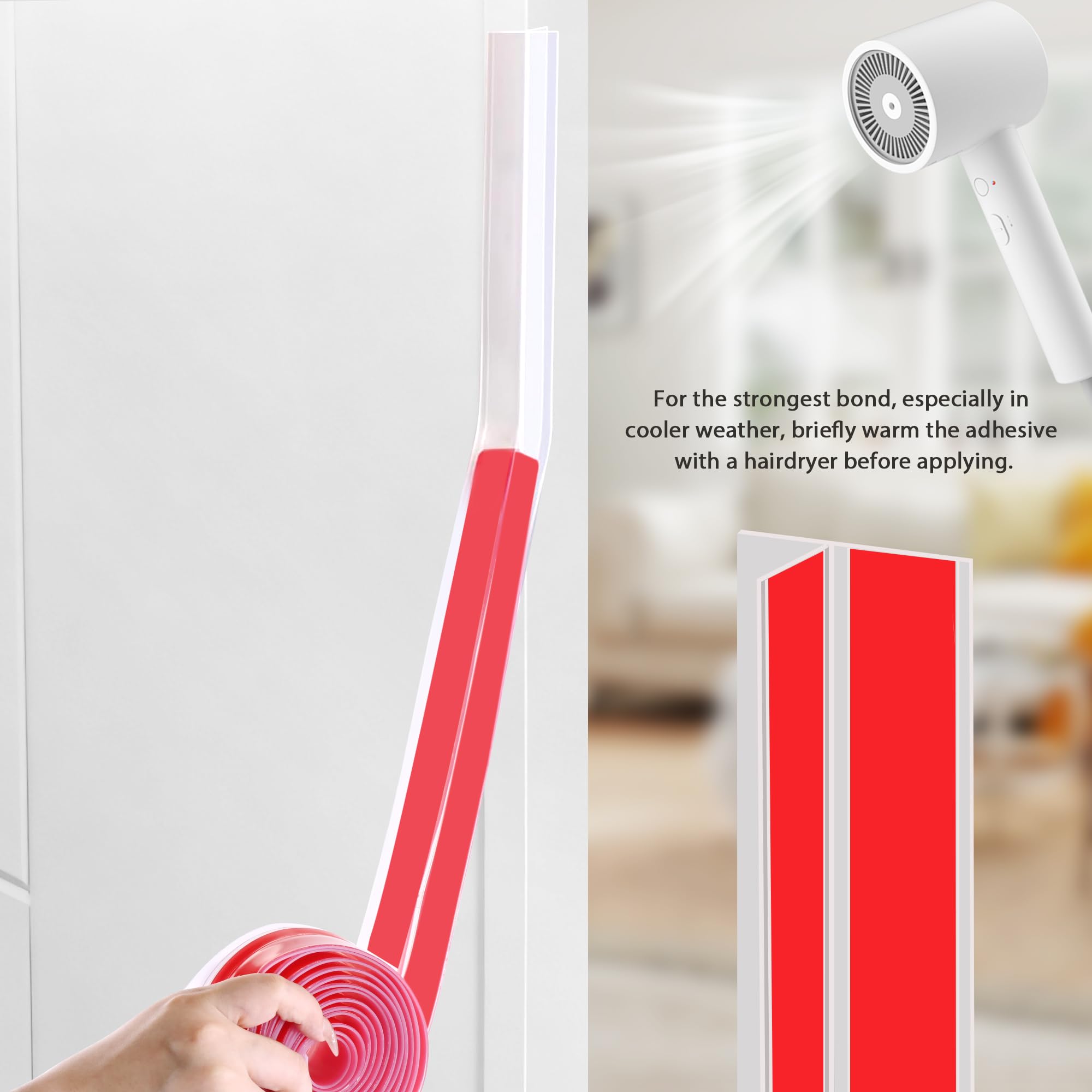 Tarose frameless glass door seal supports versatile room sealing.