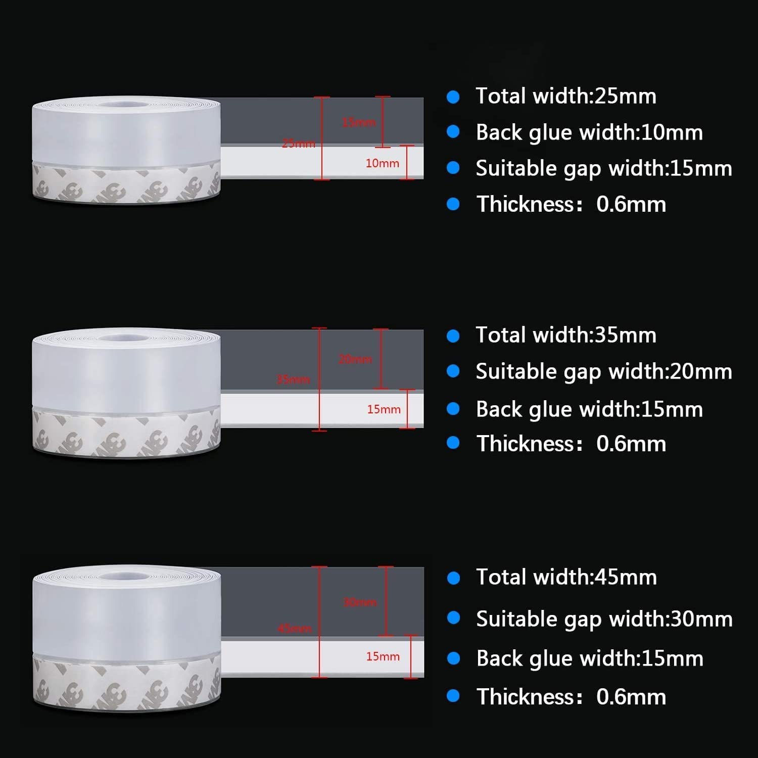 TAROSE weather strip close-up shows flexible silicone for durable, long-lasting sealing.