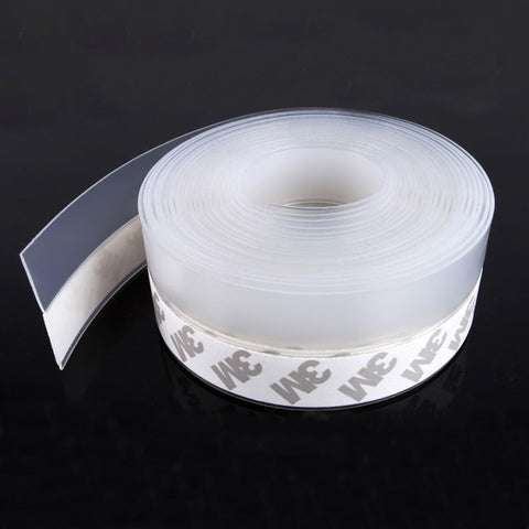TAROSE weather stripping door seal, transparent and flexible for reduced drafts.