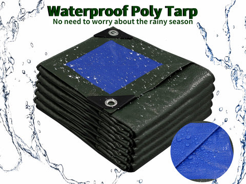 TARPAL 4x4 small tarp waterproof with water beads for rain protection