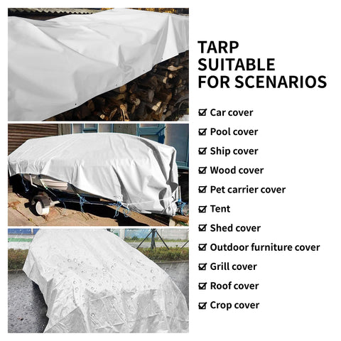 Tarpal boat and trailer cover tarp protecting equipment during transport.