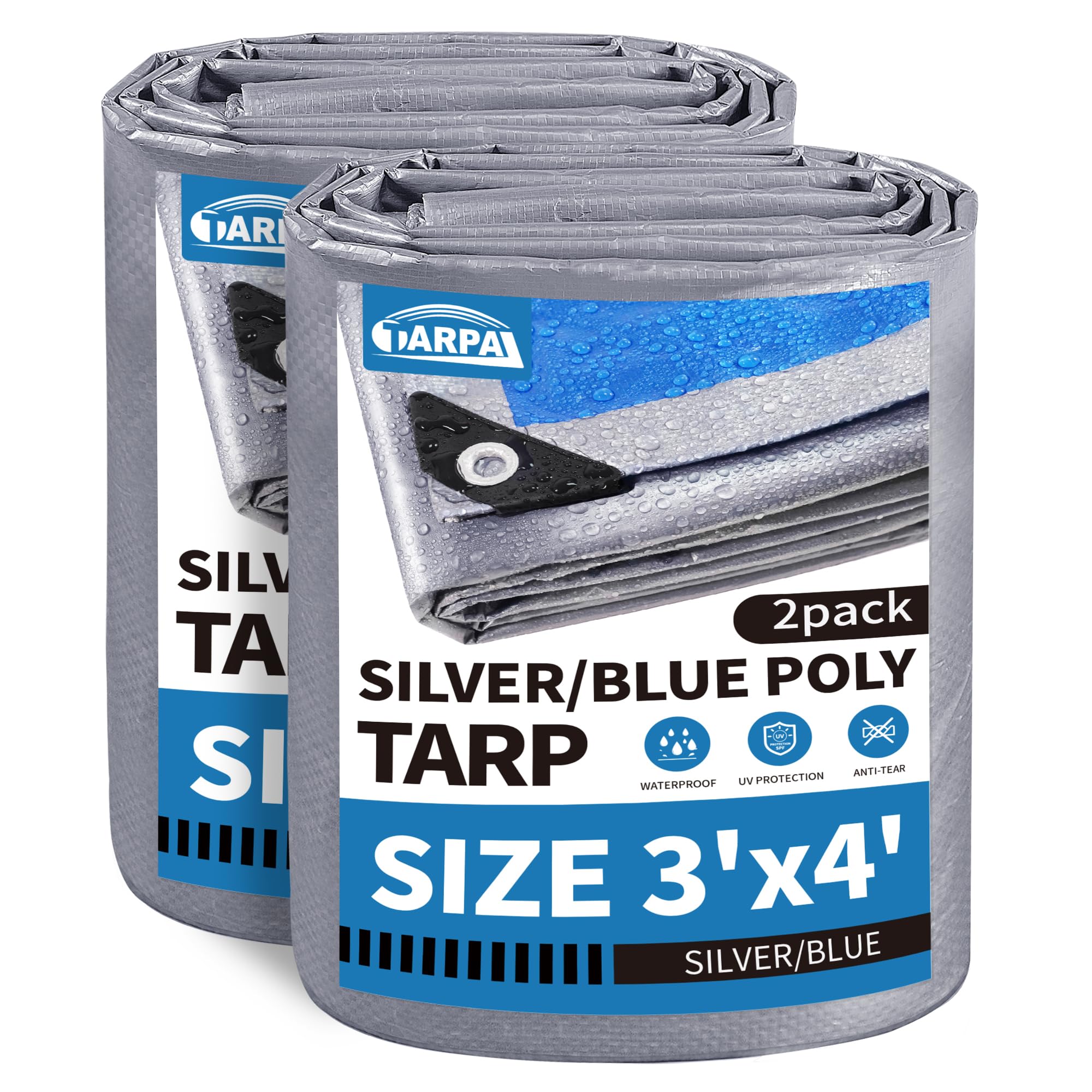 TARPAL 3x4 ft tarp two-pack shields outdoor gear from rain