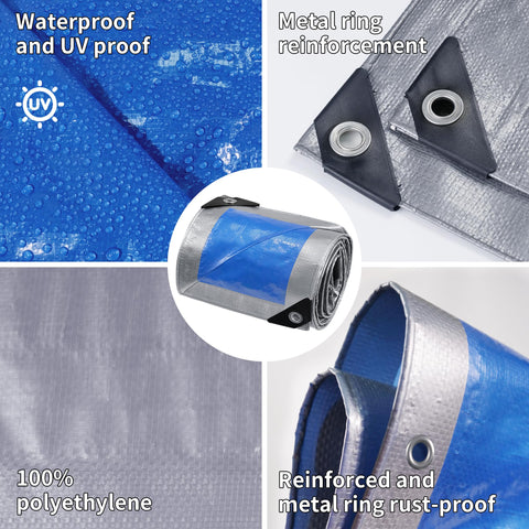 TARPAL finished size 3x4 tarp ensures exact fit for quick setups