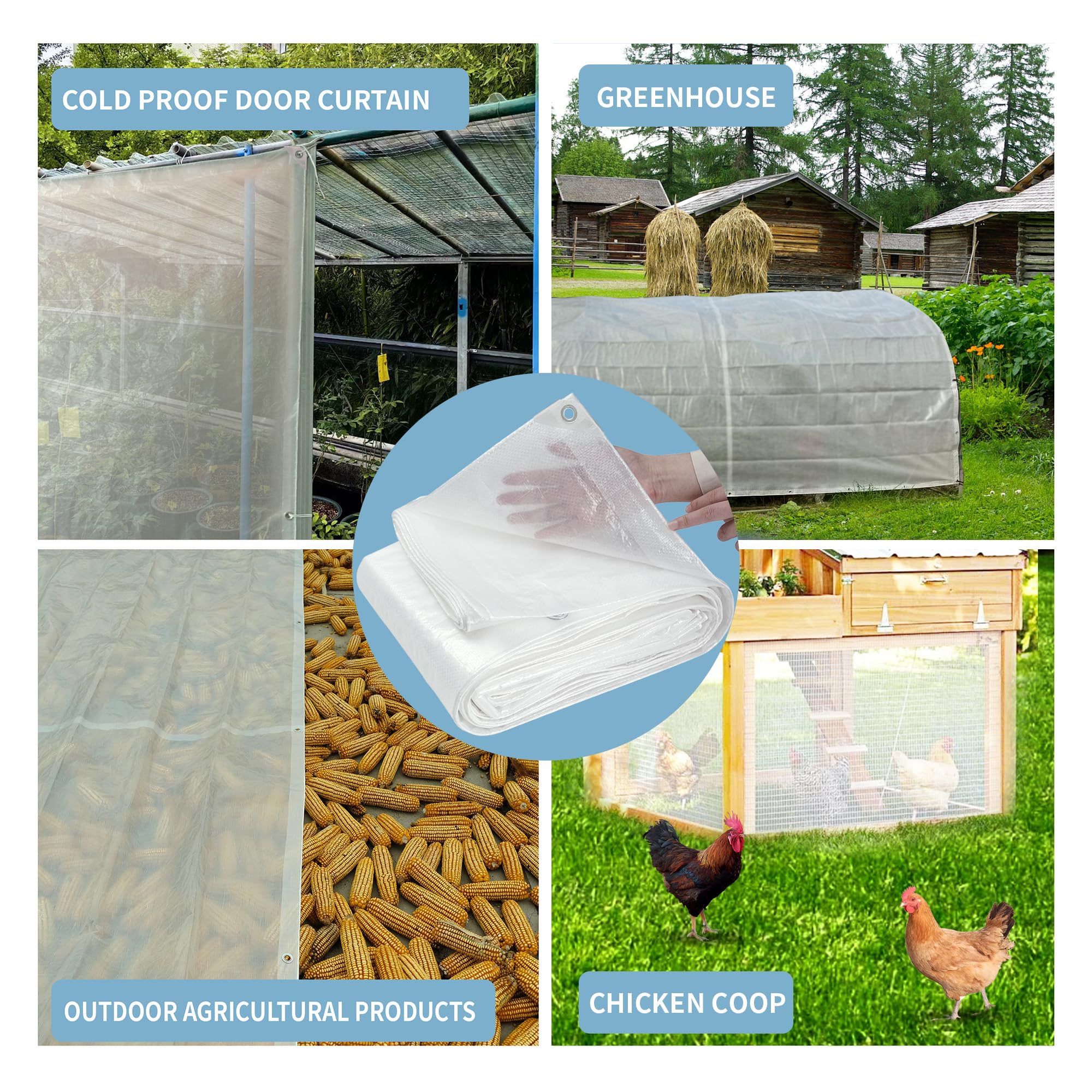 TARPAL winter garden cover protects plants and equipment from rain.