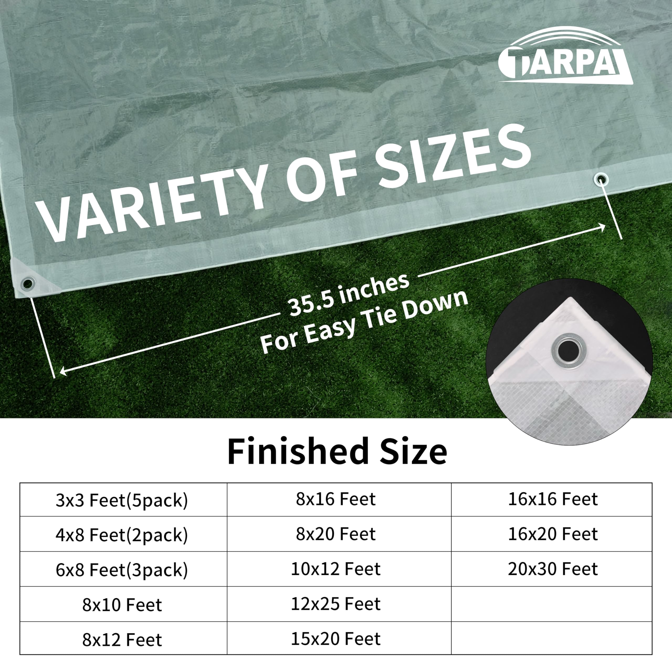 TARPAL tarp ships with zip ties for quick, secure setup.