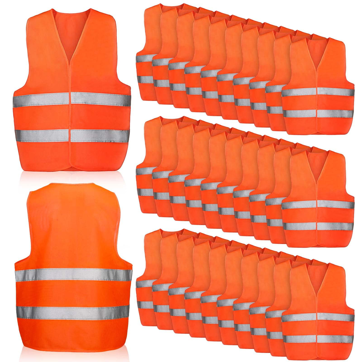 Tarpop orange safety vest front view with high visibility for daytime work