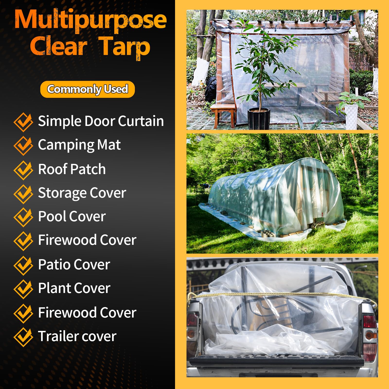 TA*RP YXCN clear tarp offers high visibility and reliable coverage for outdoor areas.