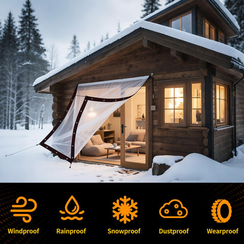 TA*RP YXCN clear tarp used to cover plants and garden spaces with visibility.