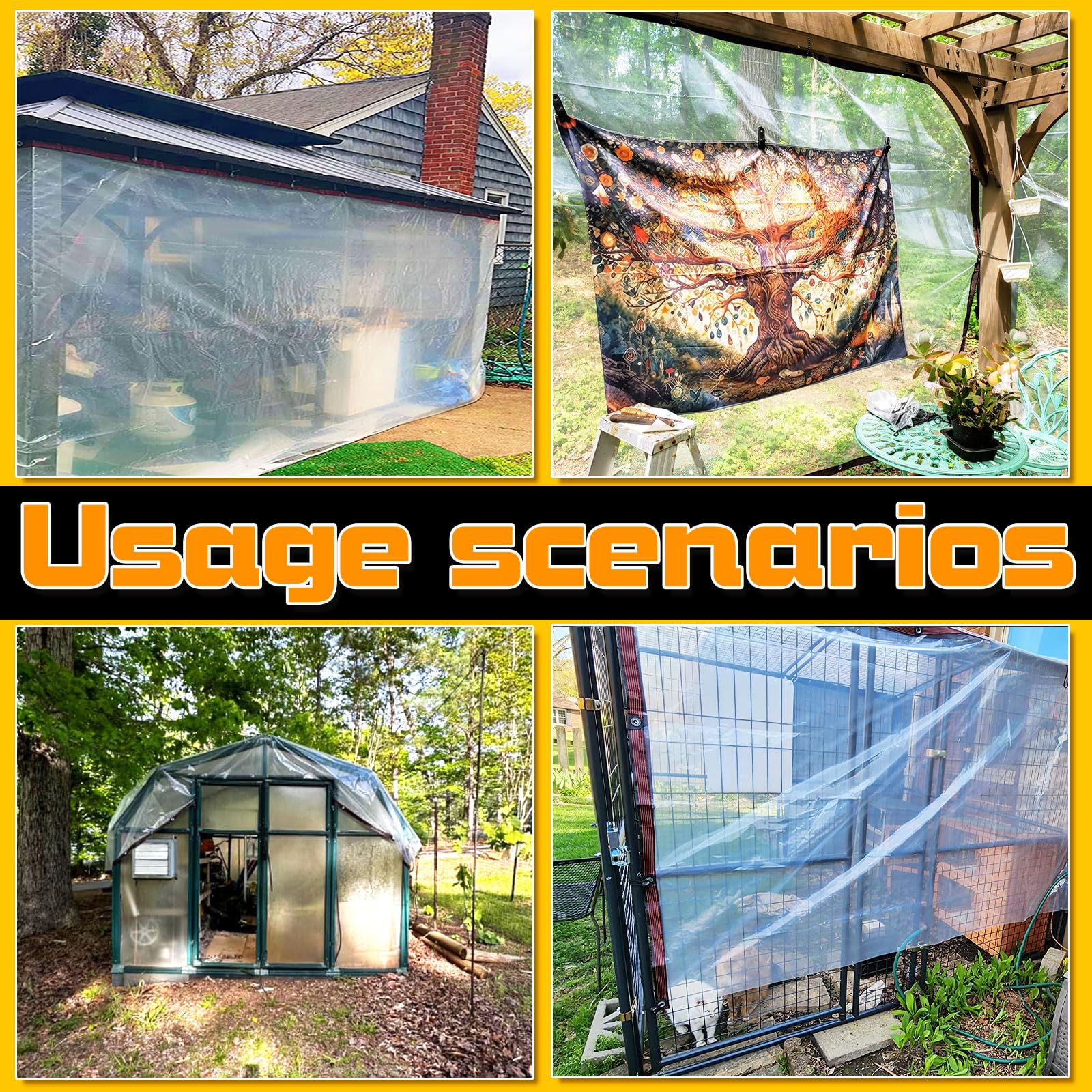 TA*RP YXCN transparent tarp ideal for canopy or pergola protection while preserving light.