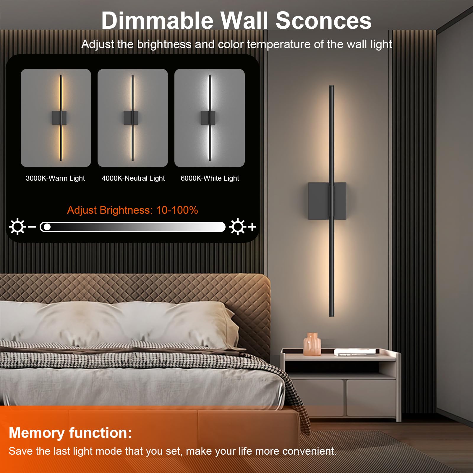 Tartek wall sconce with remote control for easy dimming.