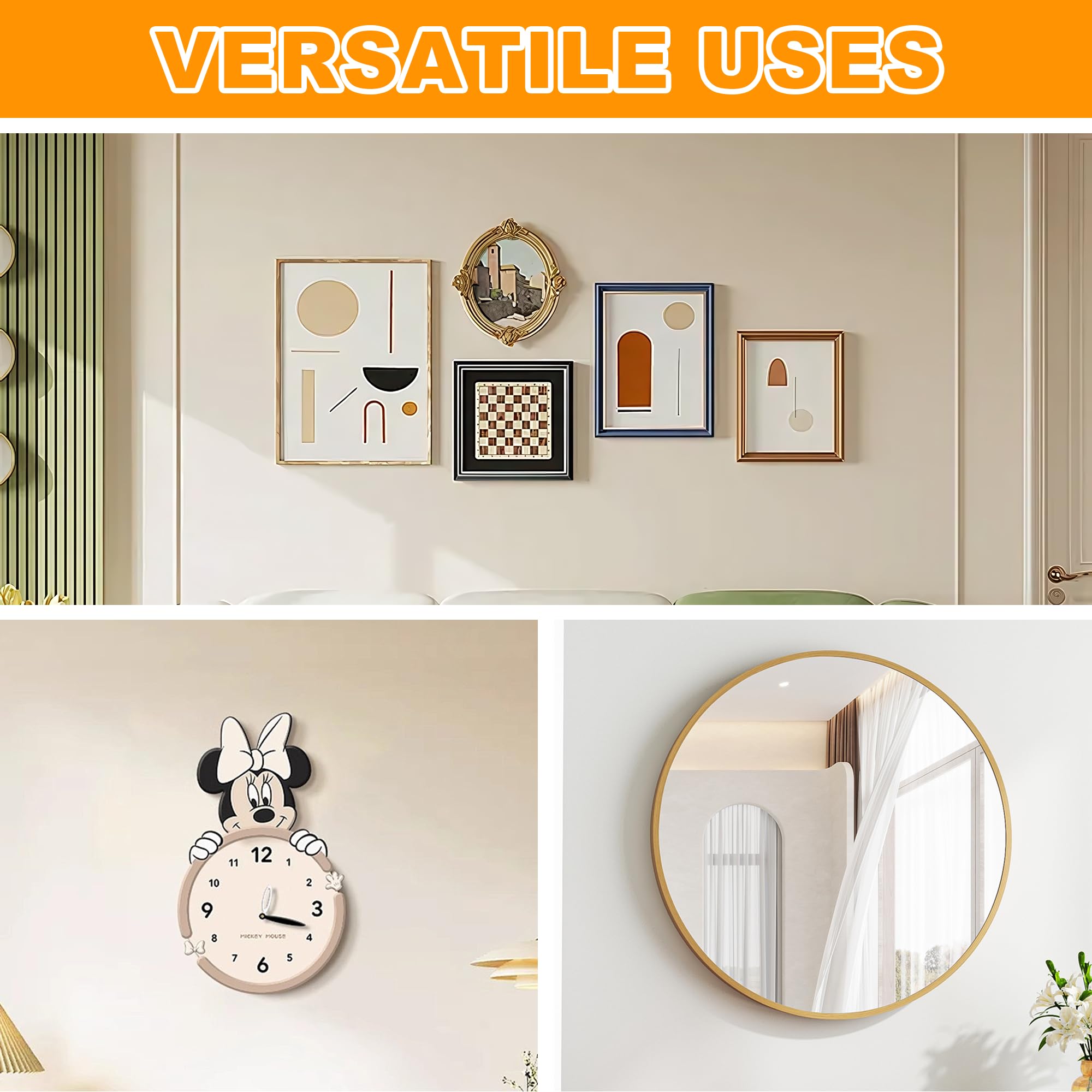 TaShow versatile wall hangers fit wires, hooks, D-rings, keyholes, clocks, and mirrors.