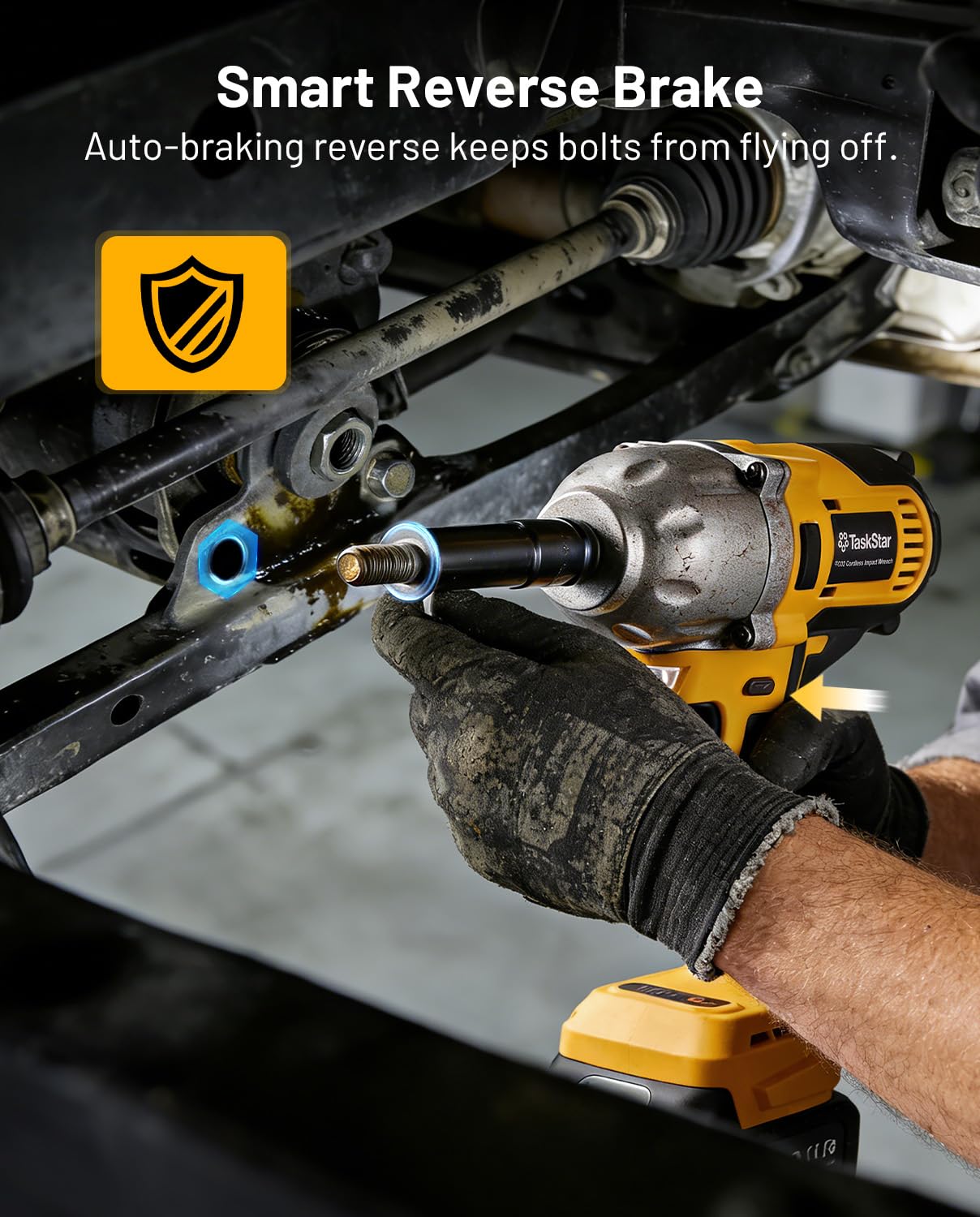 TaskStar 1/2 inch socket set included for versatile fasteners.