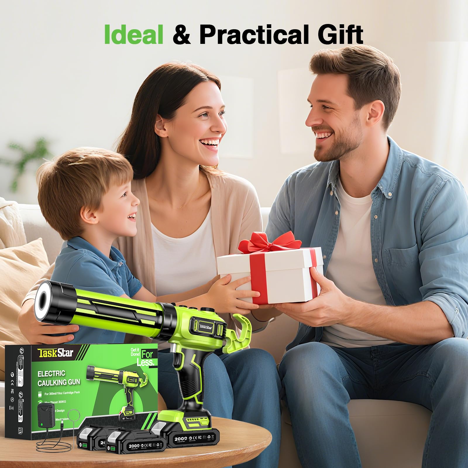 TaskStar complete package includes gun, batteries, and charger.