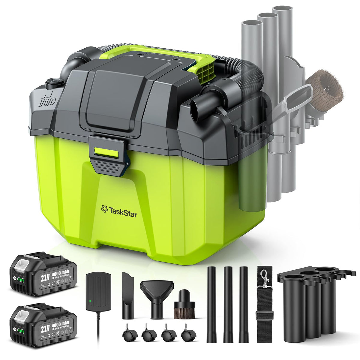 TaskStar cordless shop vac battery pack powers extended cleaning sessions