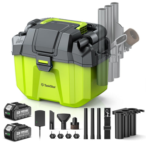 TaskStar cordless shop vac battery pack powers extended cleaning sessions