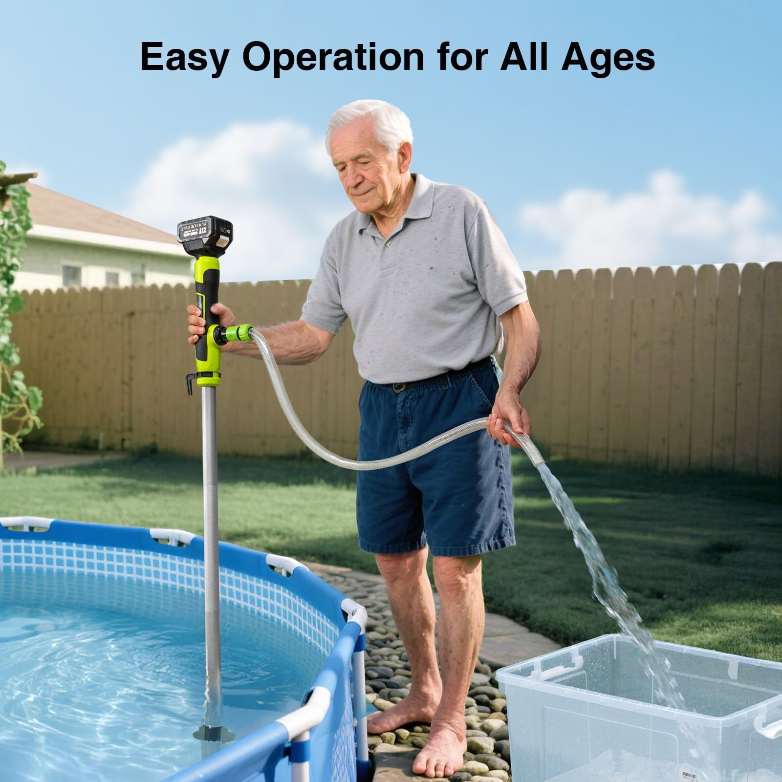 TaskStar one-button operation enables easy start for home drainage tasks.