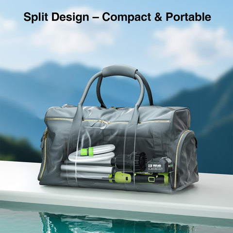 TaskStar split-design portable pump fits tight spaces like car trunks.