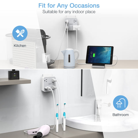 TESSAN surge-protected outlet extension helps protect electronics and smooths daily charging routines.