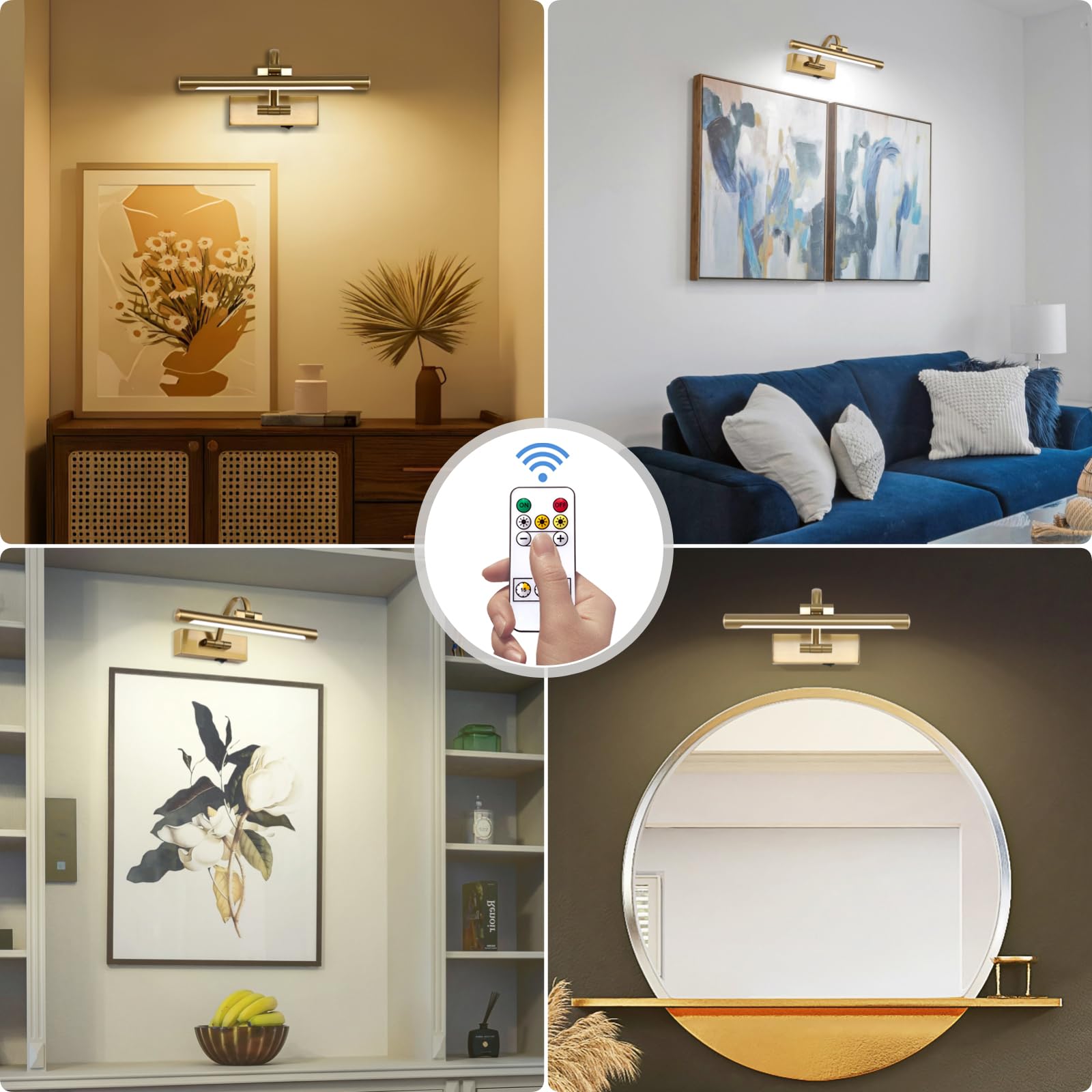 Tassuowell adjustable arm offers 180° swing for precise artwork illumination.