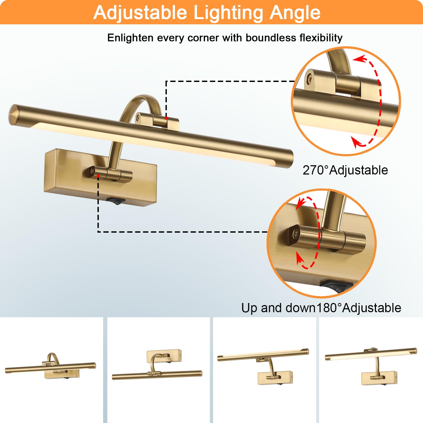 Tassuowell 3CCT dimmable brass light adapts warm to cool tones.