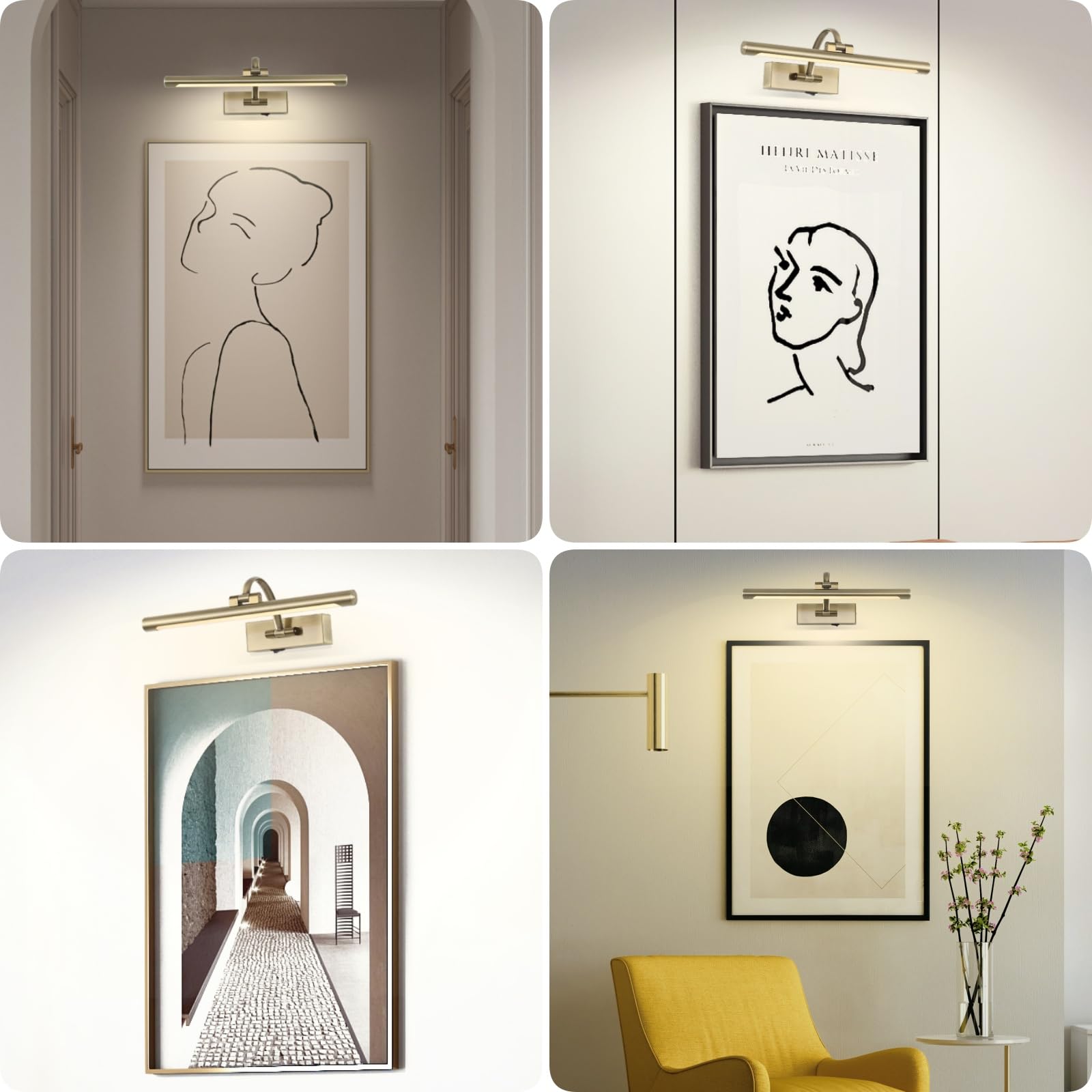Tassuowell LED Picture Light offers three color temps for mood and display