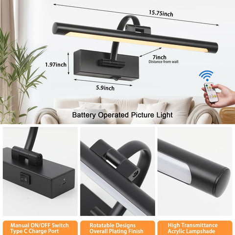 Tassuowell 5000mAh rechargeable battery powers long, cable-free lighting