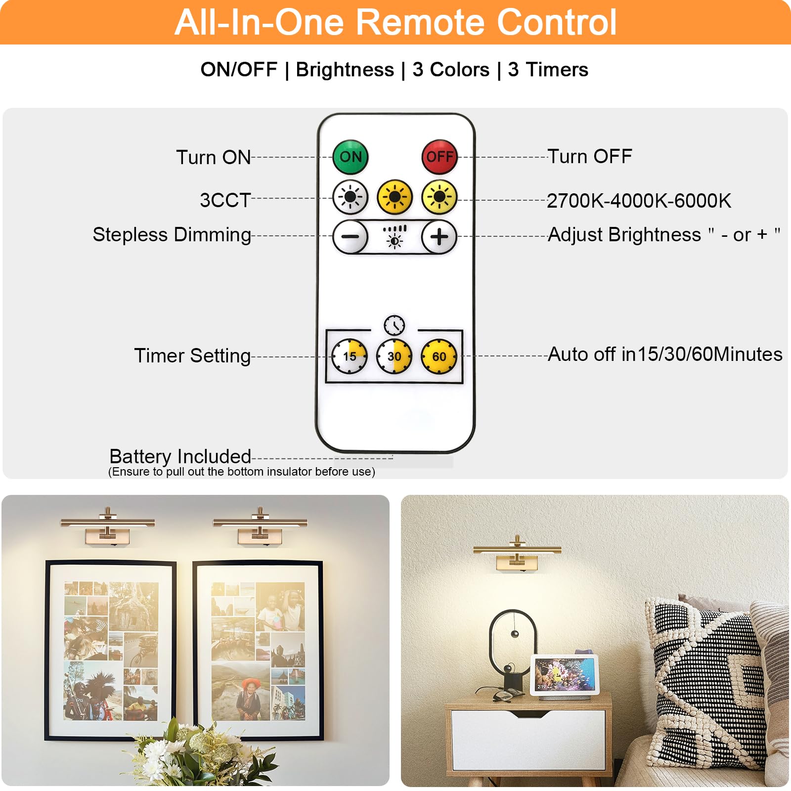 Tassuowell 12-inch light suitable for living rooms, bedrooms, or galleries.