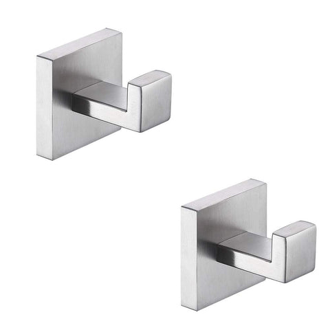 TASTOS bath towel hook with brushed nickel finish keeps towels organized.